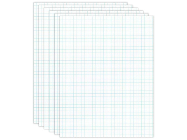 Office Depot Quadrille Pads, 4 x 4 Squares/Inch, 25 Sheets, White, Pack Of 6, 99476