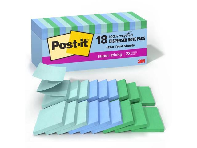 Post-it Super Sticky Pop Up Notes, 3 in x 3 in, 18 Pads, 70 Sheets/Pad, 2x the Sticking Power, Oasis Collection