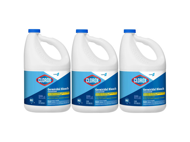 CloroxPro Clorox Germicidal Bleach, Concentrated, 121 Ounce Bottle, Pack of 3 (30966)