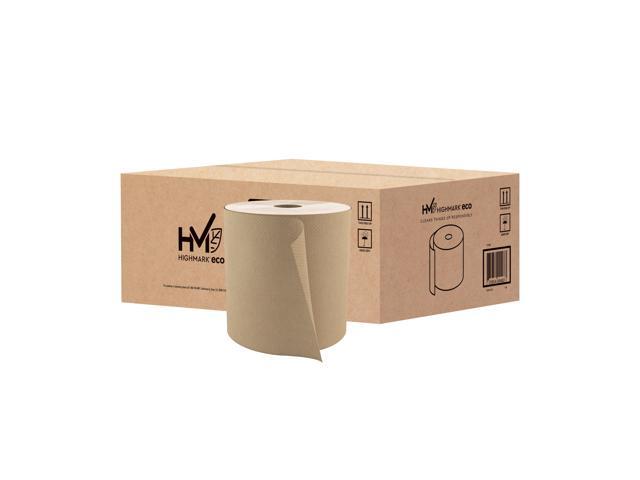 Highmark® ECO Hardwound 1-Ply Paper Towels, 100% Recycled, Natural, 800' Per Roll, Case Of 6 Rolls