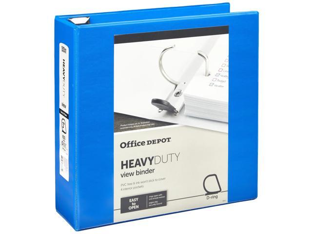 Office DepotÂ® Brand Heavy-Duty View 3-Ring Binder, 3' D-Rings, Blue