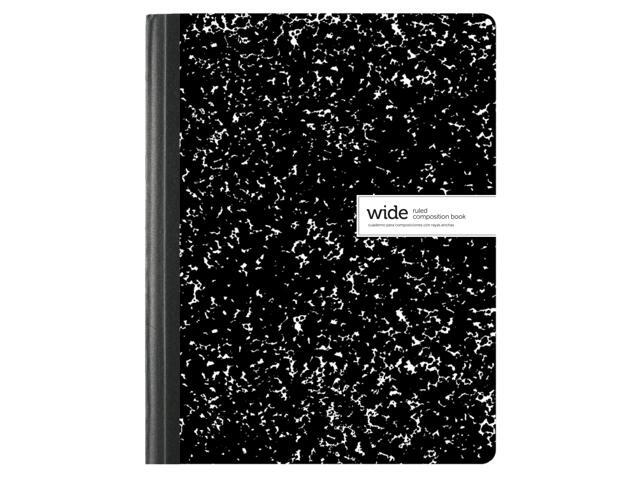 Office Depot® Brand Composition Books, 7-1/2' x 9-3/4', Wide Ruled, 100 Sheets, Black/White, Case Of 24 Notebooks