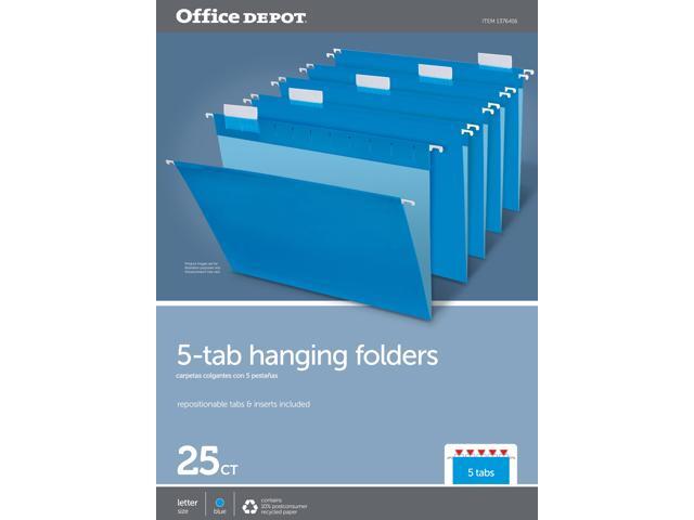 Office Depot Brand Hanging Folders, Letter Size, Blue, Box Of 25
