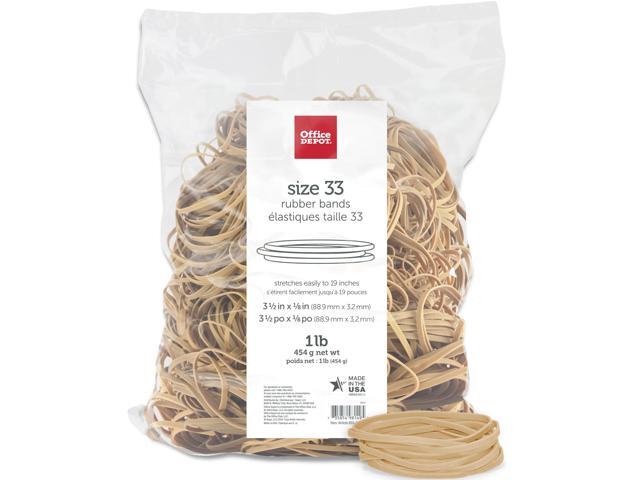 Office Depot Rubber Bands, #33, 3 1/2in. x 1/8in., 1 Lb. Bag, 2433408