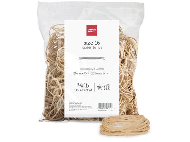 Office Depot Rubber Bands, #16, 2 1/2in. x 1/16in., 0.25 Lb. Bag, 2416808