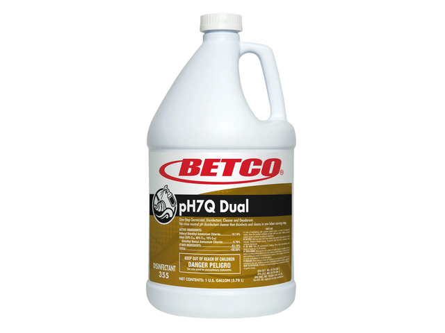 Betco pH7Q Dual Multi-Purpose Cleaner, Pleasant Lemon Scent, 128 Oz Bottle, Case Of 4