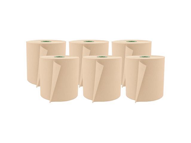 Cascades® For Tandem® Hardwound 1-Ply Paper Towels, 100% Recycled, Moka, 775' Per Roll, Pack Of 6 Rolls