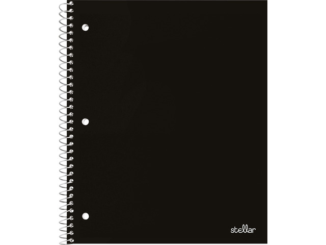 Office Depot Brand Stellar Poly Notebook, 8-1/2' x 11', 1 Subject, Quadrille Ruled, 100 Sheets, Black