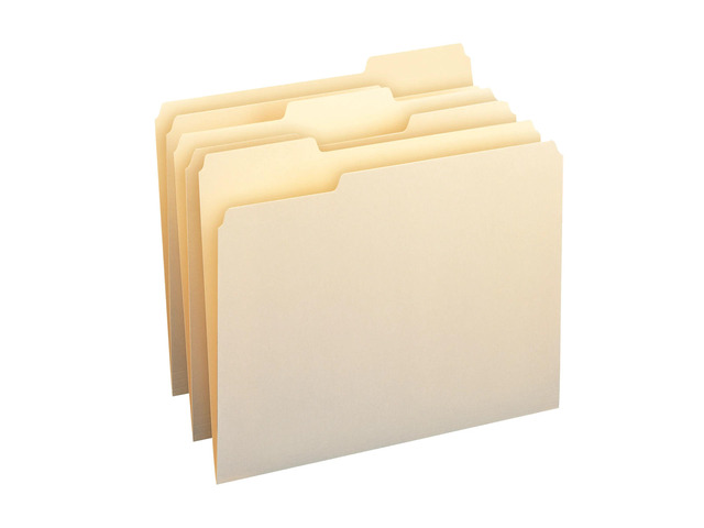 Office Depot File Folders, 1/3 Cut, Letter Size, Manila, Pack Of 250, 645927