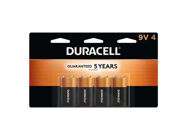 Duracell Coppertop 9-Volt Alkaline Batteries, Pack Of 4, 3 Hang Hole Packaging