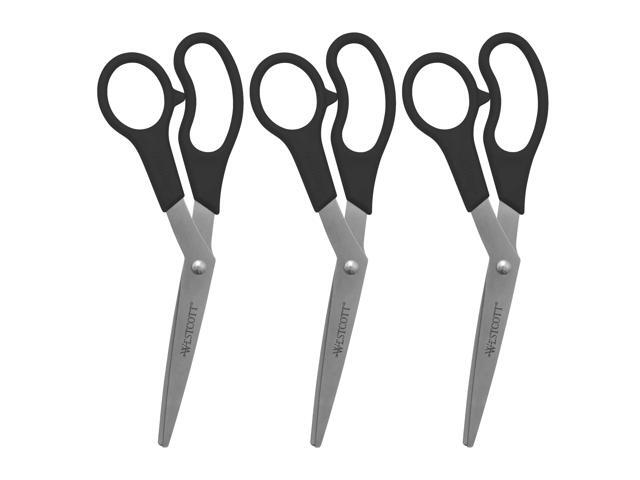 Westcott® All-Purpose Value Stainless Steel Scissors, 8', Pointed, Black, Pack Of 3