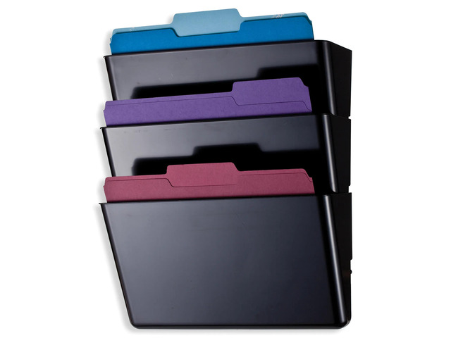 Office Depot 30% Recycled Wall Files, Letter Size, Black, Pack Of 3, OD10405