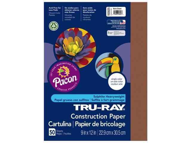 Tru-Ray® Construction Paper, 50% Recycled, 9' x 12', Warm Brown, Pack Of 50