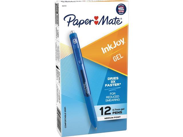 Paper Mate® InkJoy® Gel Pens, Medium Point, 0.7 mm, Blue Barrel, Blue Ink, Pack Of 12