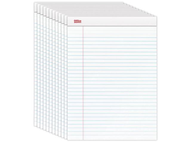 Office Depot Brand Perforated Writing Pads, 8 1/2'''' x 11 3/4'''', Legal Ruled, 50 Sheets,