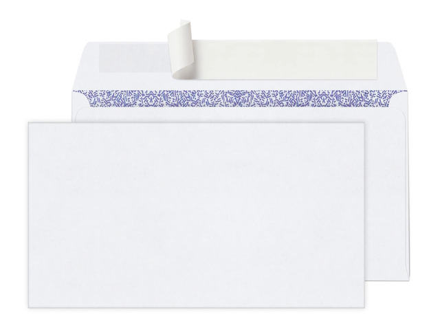 Office Depot Clean Seal(TM) Security Envelopes, #6 3/4 (3 5/8in. x 6 1/2in.), White, Box Of 100, 78185