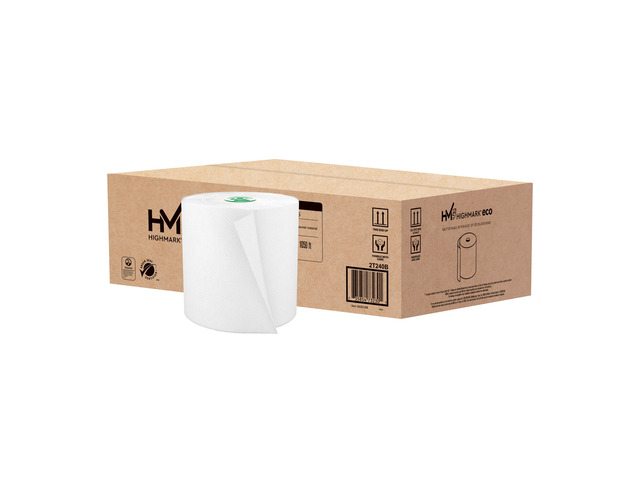 Highmark ECO 1-Ply Paper Towels, 100% Recycled, 1050' Per Roll, Pack Of 6 Rolls