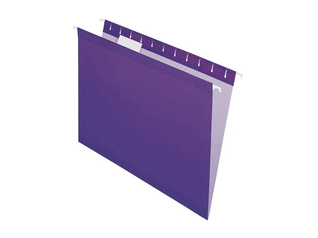 Office Depot Brand Hanging Folders, Letter Size, 1/5 Tab Cut, Violet, Box Of 25