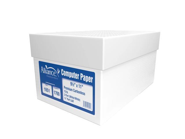 Alliance Carbonless Computer Paper, 9 x 11, White, 15 lb, 1851