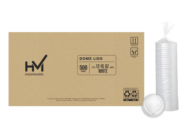 Highmark Insulated Hot Cup Lids, White, Pack Of 500, LTG12/16