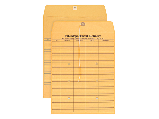 Office Depot Brand Interdepartment Envelopes, 10' x 13', Brown Kraft, Box Of 100