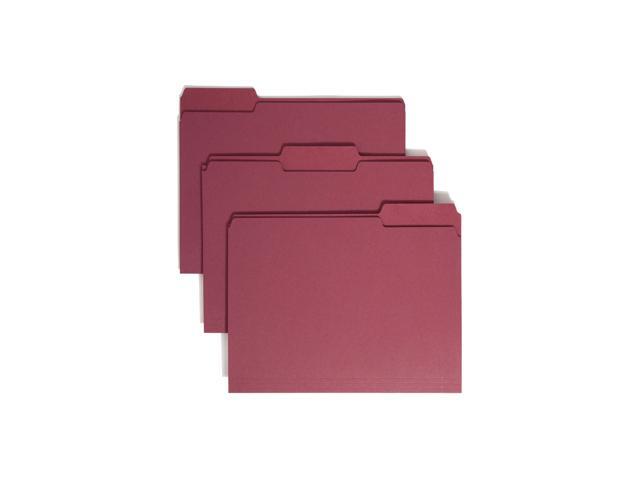 Smead Color File Folders, Letter Size, 1/3 Cut, Maroon, Box Of 100