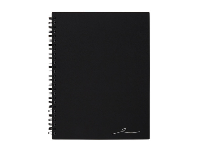 Office Depot Wirebound Notebook, 7 1/4in x 9 1/2in, 1 Subject, Narrow Ruled, 160 Pages (80 Sheets), Black, ODUS1402-026