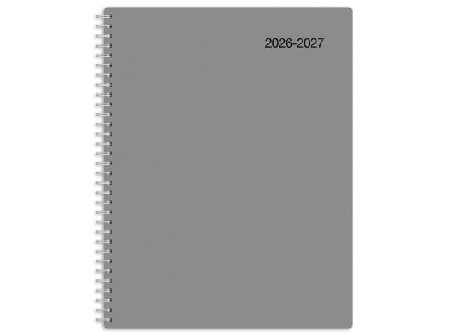2026-2027 Office Depot® Brand Monthly Academic Planner, 8-1/2' x 11', 30% Recycled, Gray, July 2026 To June 2027