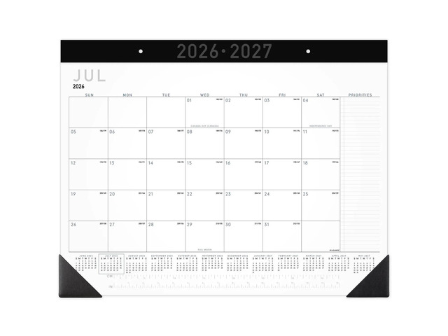 AT-A-GLANCE Contemporary Academic 2026-2027 Monthly Desk Pad Calendar, Standard, 21 3/4' x 17'