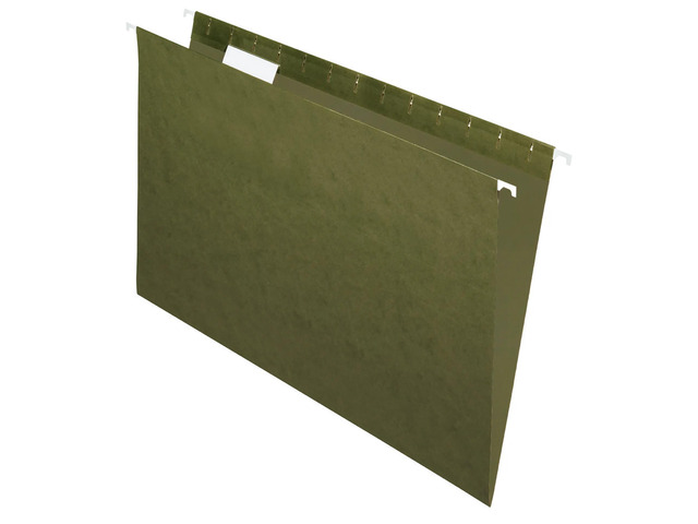 Office Depot Brand Hanging Folders, 1/5 Cut, Legal Size, 100% Recycled, Green, Pack Of 25