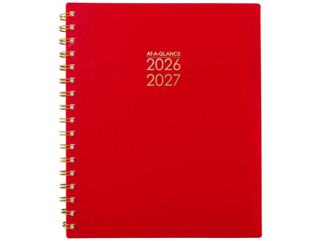 AT-A-GLANCE Harmony Academic 2026-2027 Weekly Monthly Planner, Scarlet, Medium, 7' x 8 3/4'