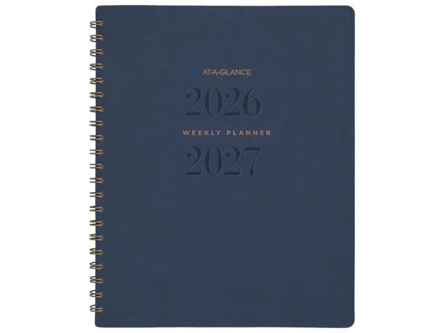 AT-A-GLANCE Signature Collection Academic 2026-2027 Weekly Monthly Planner, Navy, Large, 8 1/2' x 11'
