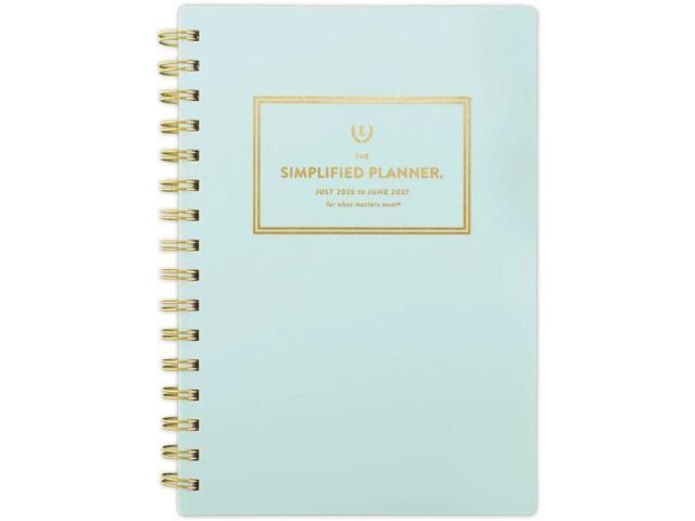 Simplified by Emily Ley for AT-A-GLANCE® Academic 2026-2027 Weekly Monthly Planner, Seaglass, Small, 5 1/2' x 8 1/2'