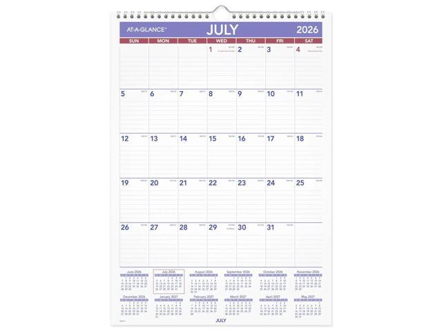 AT-A-GLANCE® Academic 2026-2027 Monthly Wall Calendar, Medium, 12' x 17'