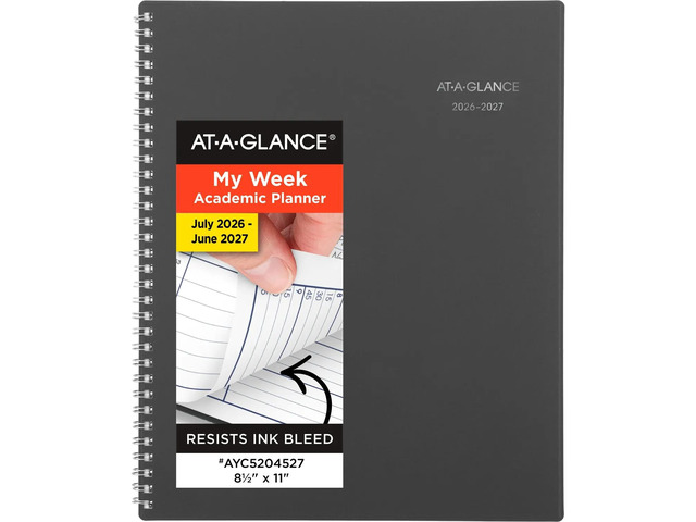 AT-A-GLANCE DayMinder Academic 2026-2027 Weekly Monthly Appointment Book Planner, Charcoal, Large, 8 1/2' x 11'