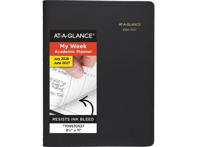 AT-A-GLANCE® Academic 2026-2027 Weekly Appointment Book Planner, Black, Large, 8 1/4' x 11'