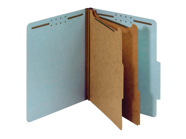 Office Depot Pressboard Classification Folders With Fasteners, Letter Size, 100% Recycled, Light Blue, 10 pk, OD24030R