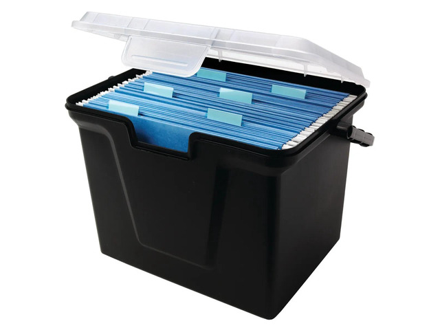 Office Depot 30% Recycled Portable File Box, 10 11/16in. H x 14 11/16in. W x 10 3/8in. D, 50649
