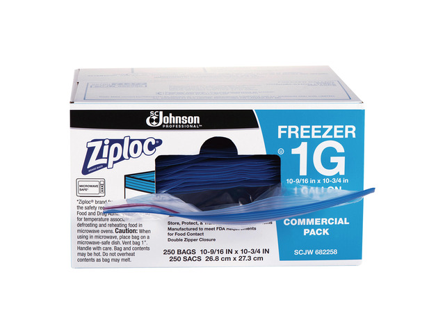 Ziploc Freezer And Storage Bags, 1 Gallon, Box Of 250 Bags