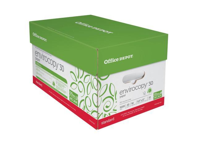 Office Depot EnviroCopy 30 Paper, 8 1/2in x 11in, 20 Lb, 30% Recycled, FSC Certified, 500 Sheets Per Ream, Case Of 10 Reams, 651001OD