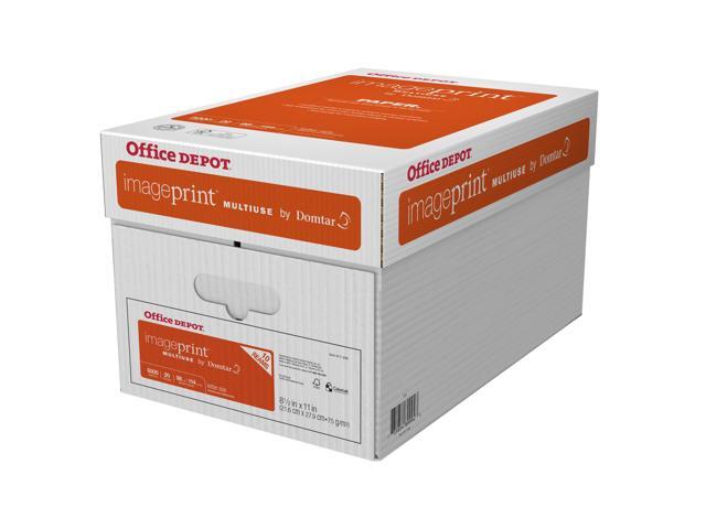 Office Depot ImagePrint FSC Certified Multiuse Paper by Domtar, 8 1/2in x 11in, 20 Lb, White, 500 Sheets Per Ream, Case Of 10 Reams, 1821