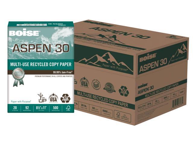 Boise Aspen 30% Recycled 8 1/2 x 11 Inch 20 lb White Office Paper 5,000 Count (054901)