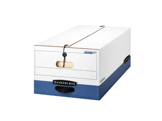 Bankers Box® Liberty® FastFold® Heavy-Duty Storage Boxes, Legal Size, 24' x 15' x 10', White/Blue, Case Of 12 - 00012