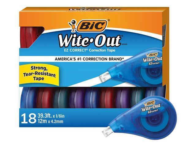 BIC Wite-Out EZ Correction Tape, 478-13/16', White, Pack Of 18 Dispensers