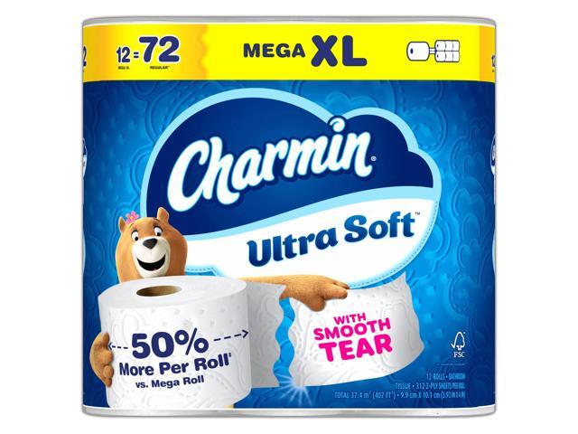 Charmin Ultra Soft 2-Ply Toilet Paper, 104', White, 12 Mega XL Rolls Per Pack, Case Of 4 Packs