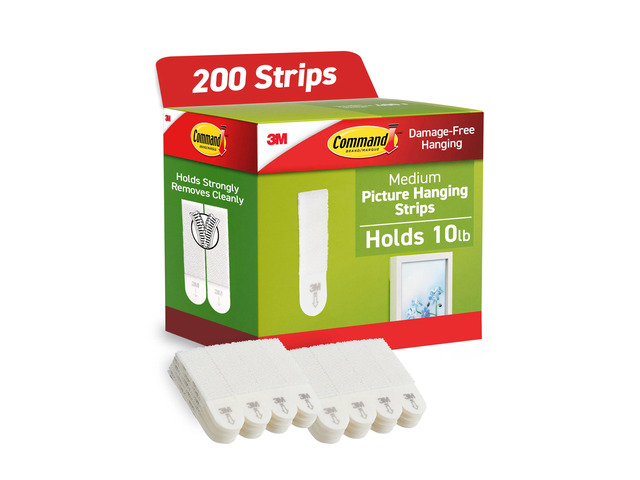 Command Medium Picture Hanging Strips, 100 White Adhesive Strip Pairs (200 Strips), Damage Free Hanging Picture Hangers, No Tools Wall Hanging for