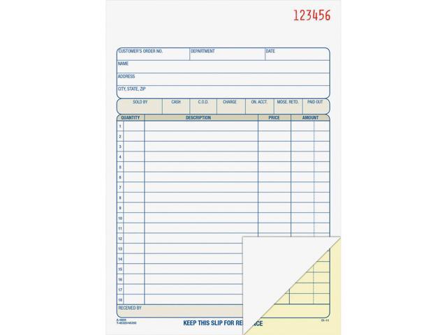 AdamsÂ® Carbonless 2-Part Sales Book, 5 9/16' x 8 7/16', Pack Of 50 Sets