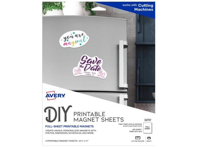 Avery® Inkjet Magnet Sheets, 8 1/2' x 11', Pack Of 5 Sheets
