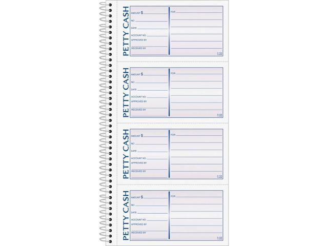 AdamsÂ® 2-Part Petty Cash Receipt Book, 5 1/2' x 11', Book Of 200 Sets