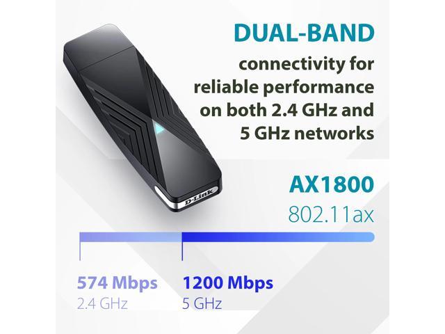 D-Link Wi-Fi 6 AX1800 Gigabit USB 3.0 Adapter with Cradle for Upgrading Desktop & Laptop PCs - (DWA-X1850-B1)